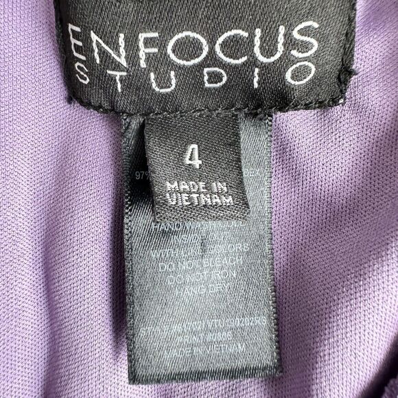 Enfocus Studio Flare Skirt Jersey Stretch Gown Dress Size 4 Purple Sparkle Fairy - Picture 6 of 11